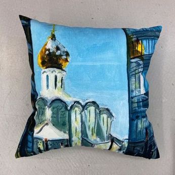 Coussin motif peinture Moscou