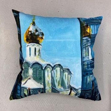 Coussin motif peinture Moscou